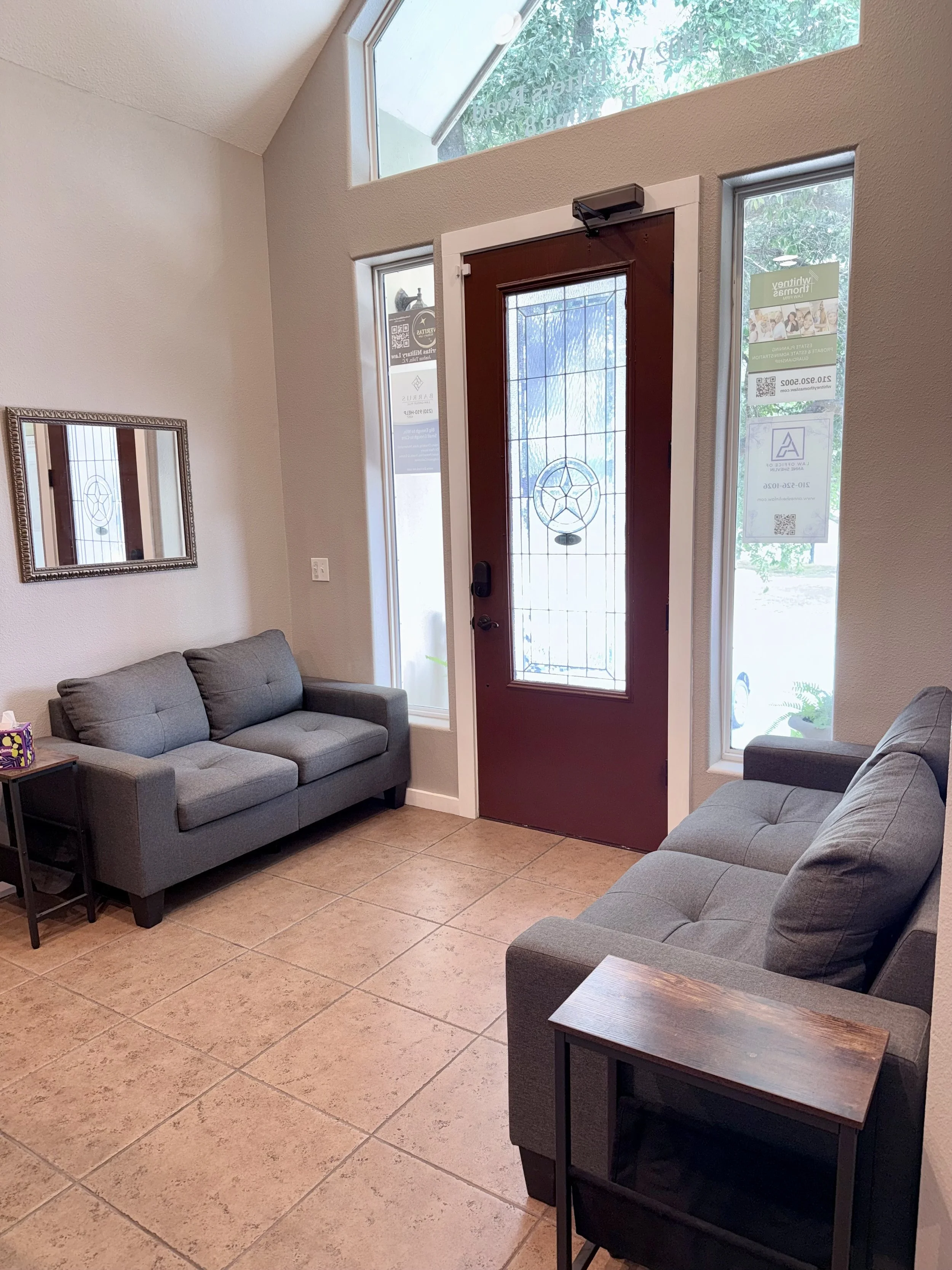 front seating area