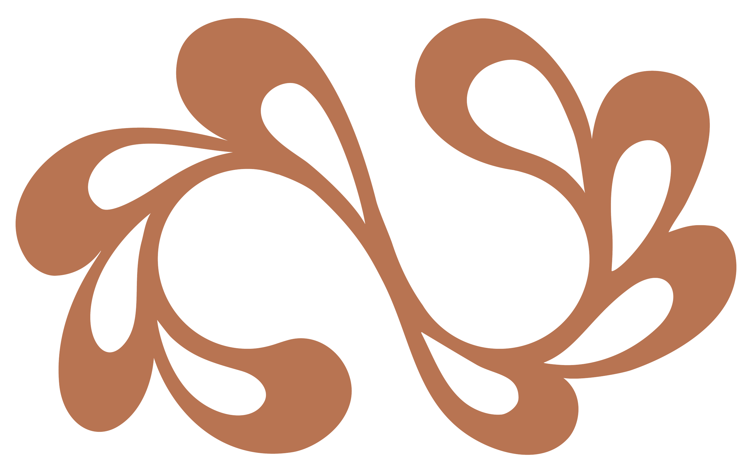 Stylized brown floral or ornamental pattern with swirling shapes.