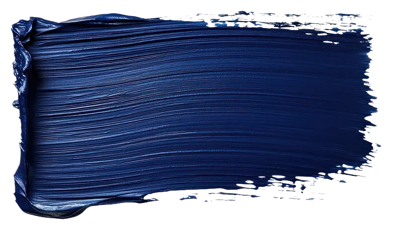 A brush stroke of dark blue paint across a canvas.