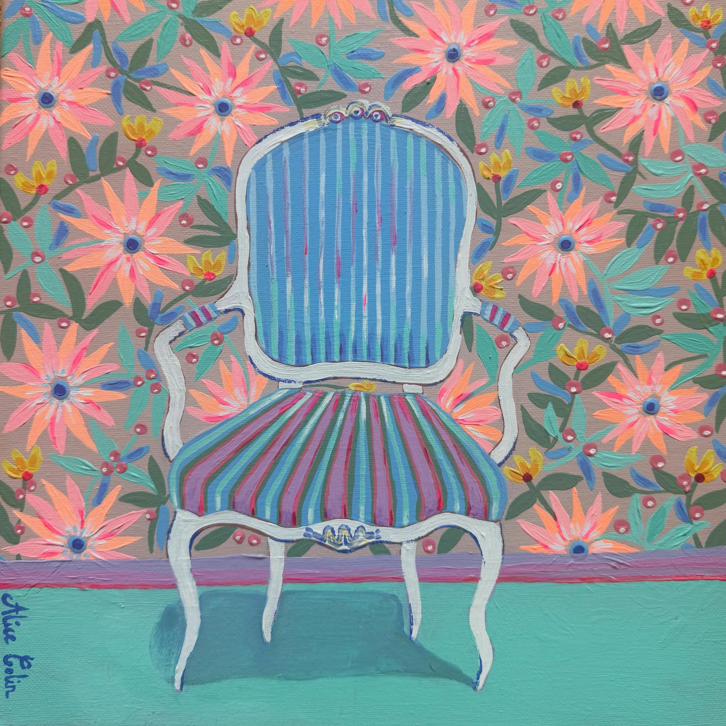 More chairs and wallpaper combo, just because I am obsessed with patterns and colors, and antique chairs!
#paintingchairs #antiquechair #floralwallpaper #chaironcanvas #interiordesign