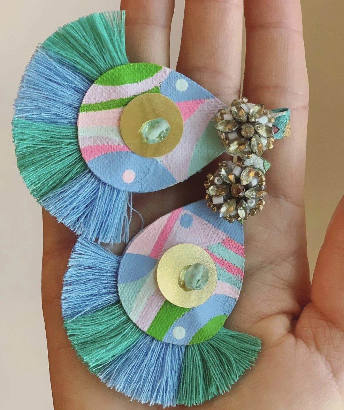 Blue and Green Earrings