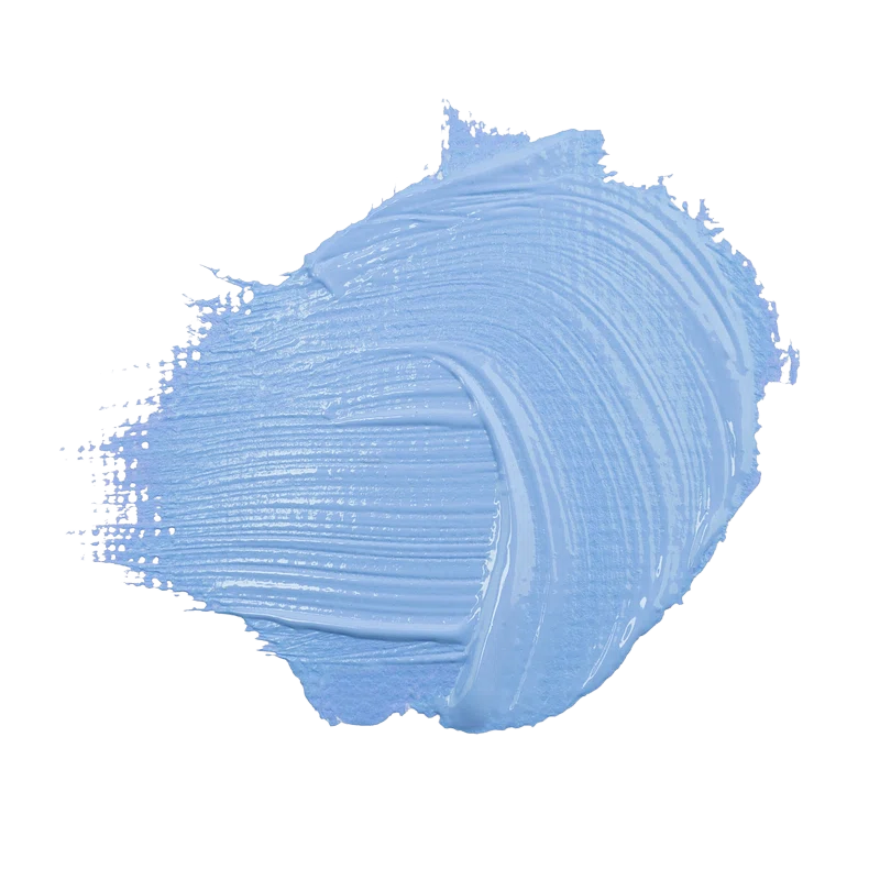 Close-up of light blue paint with visible brush strokes and textured surface.