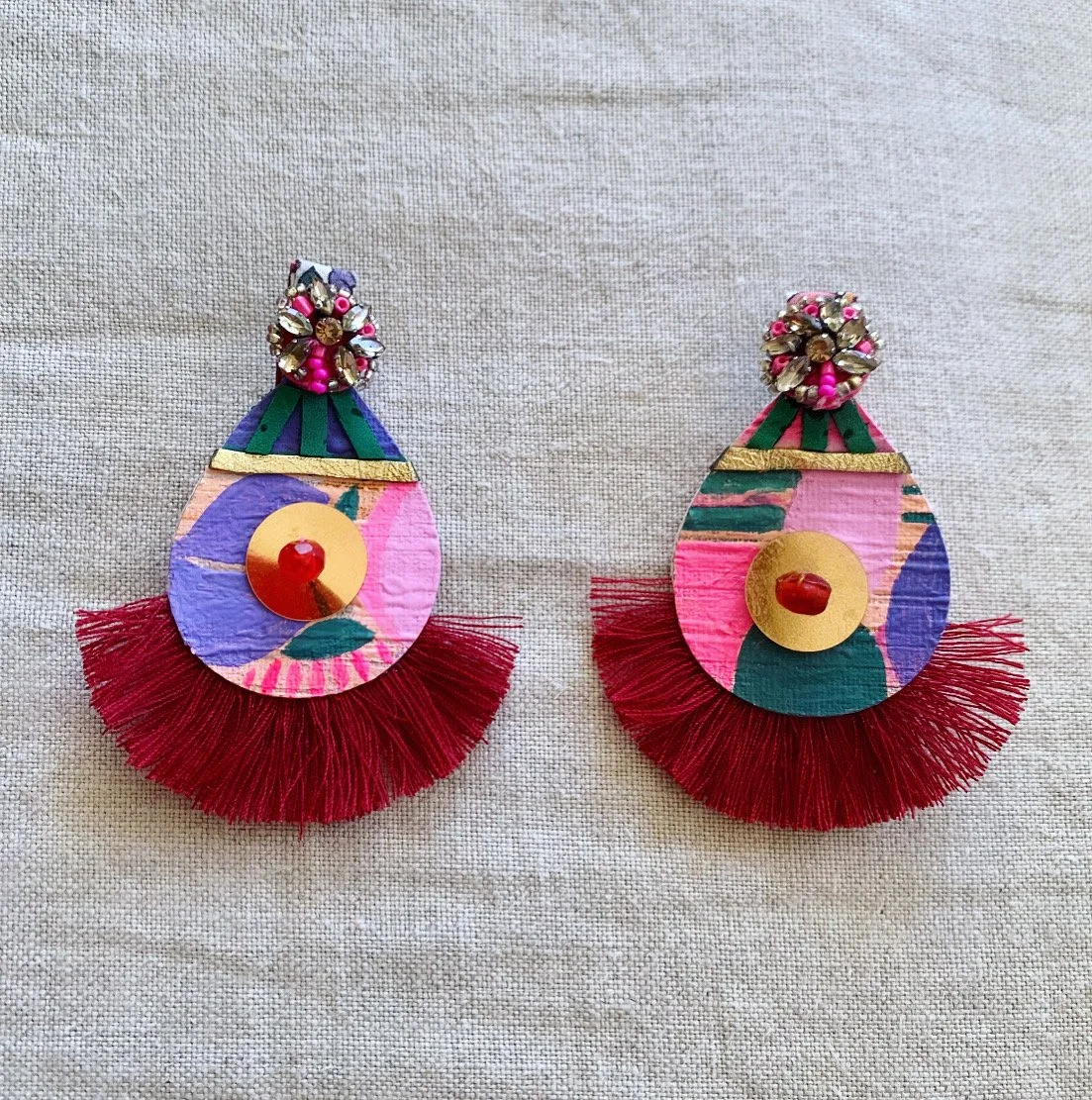 Red and Pink Earrings