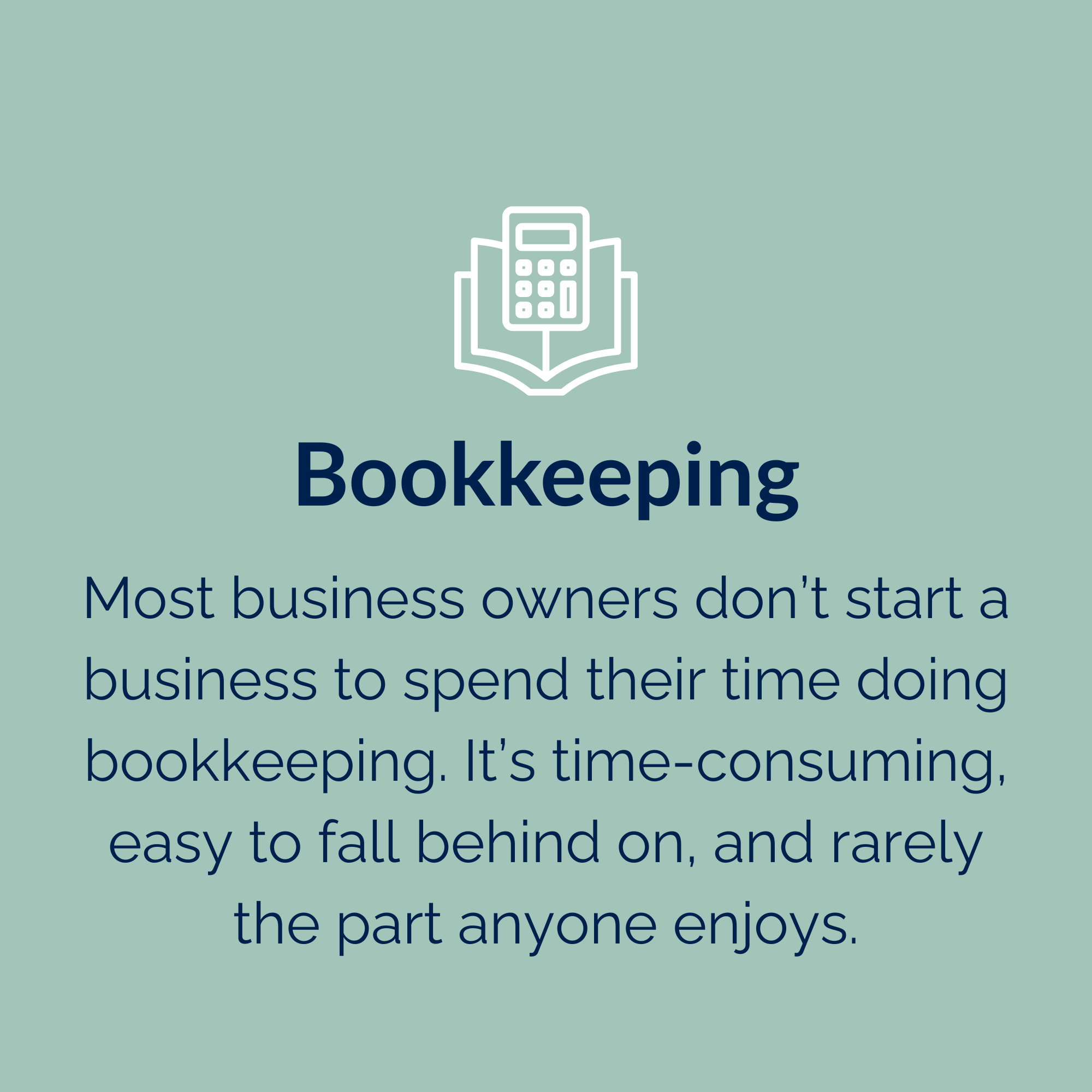 Illustration of a calculator inside an open book, symbolizing bookkeeping.