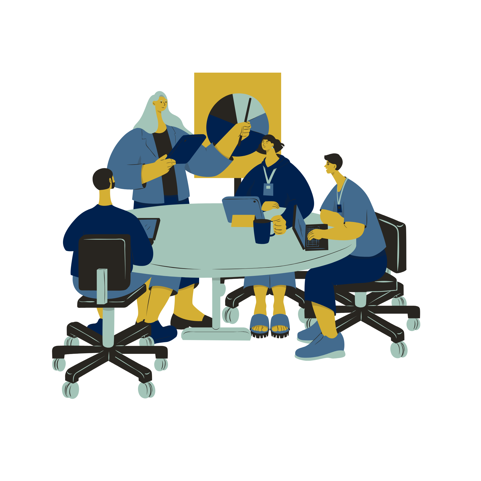 image of a Limited Company employees sat around a desk