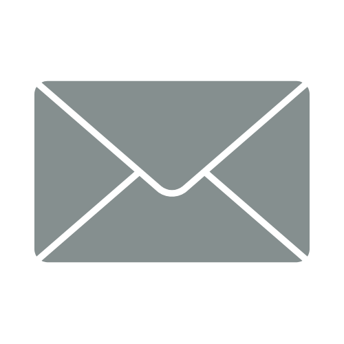Icon of a closed gray envelope with a black outline