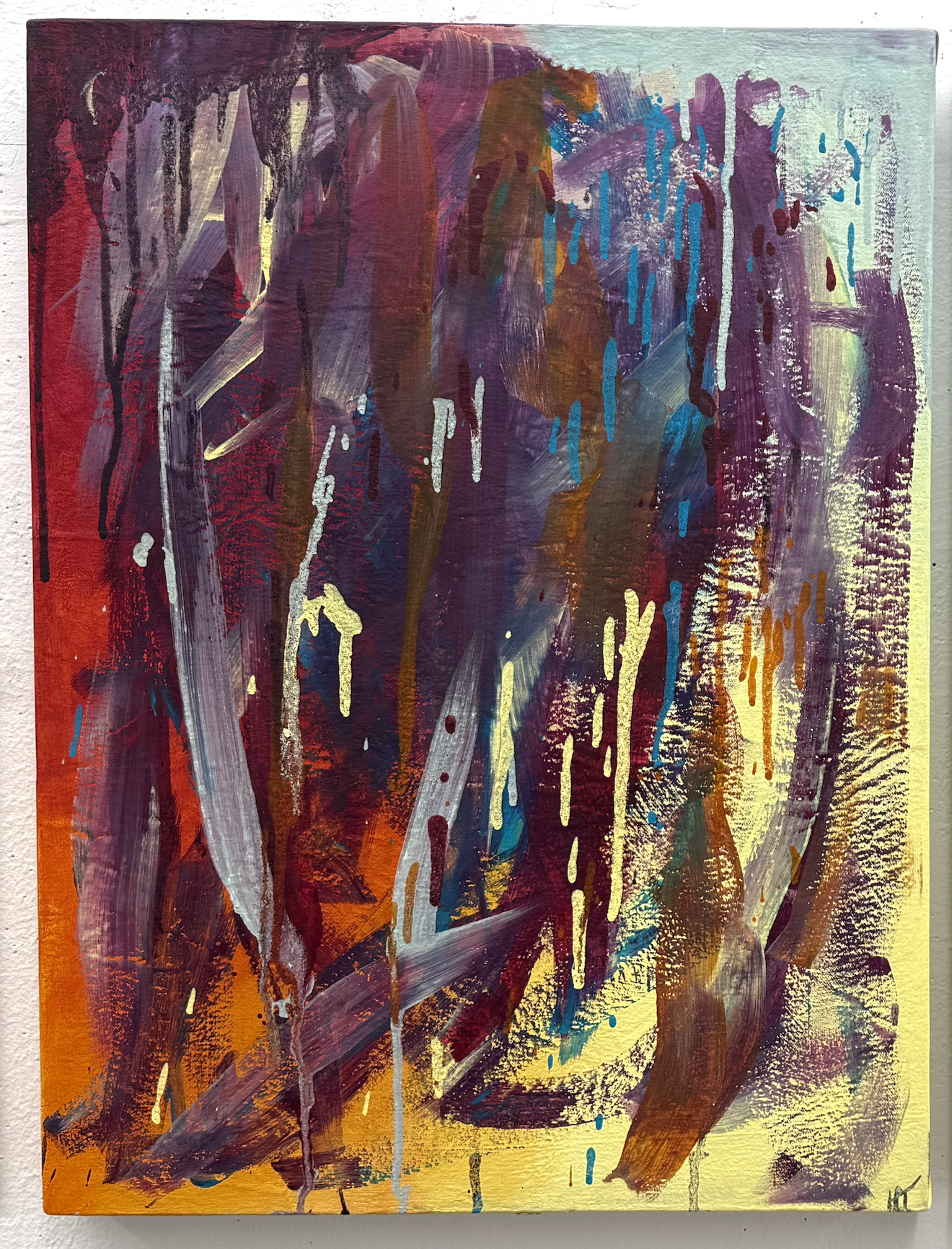 Be Free. 2025, Rabbit skin glue and pigment on canvas, 24”x 18”