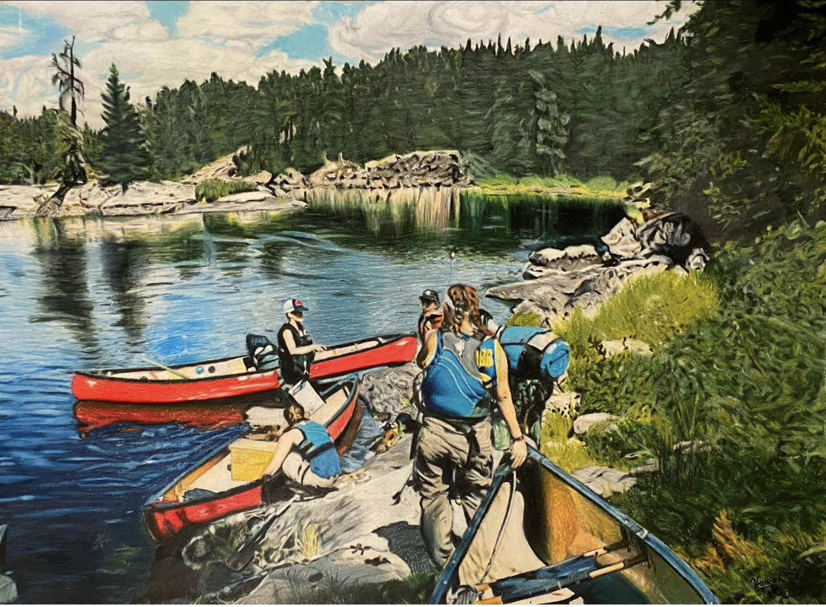 Seek The Joy. 2021, Colored Pencil on paper, 16” x 24”