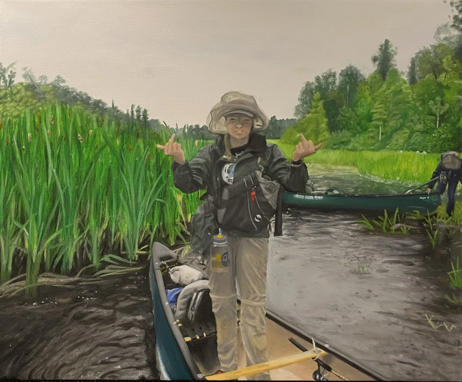 Last Portage of the Day. 2024, Oil on canvas, 16”x 18”