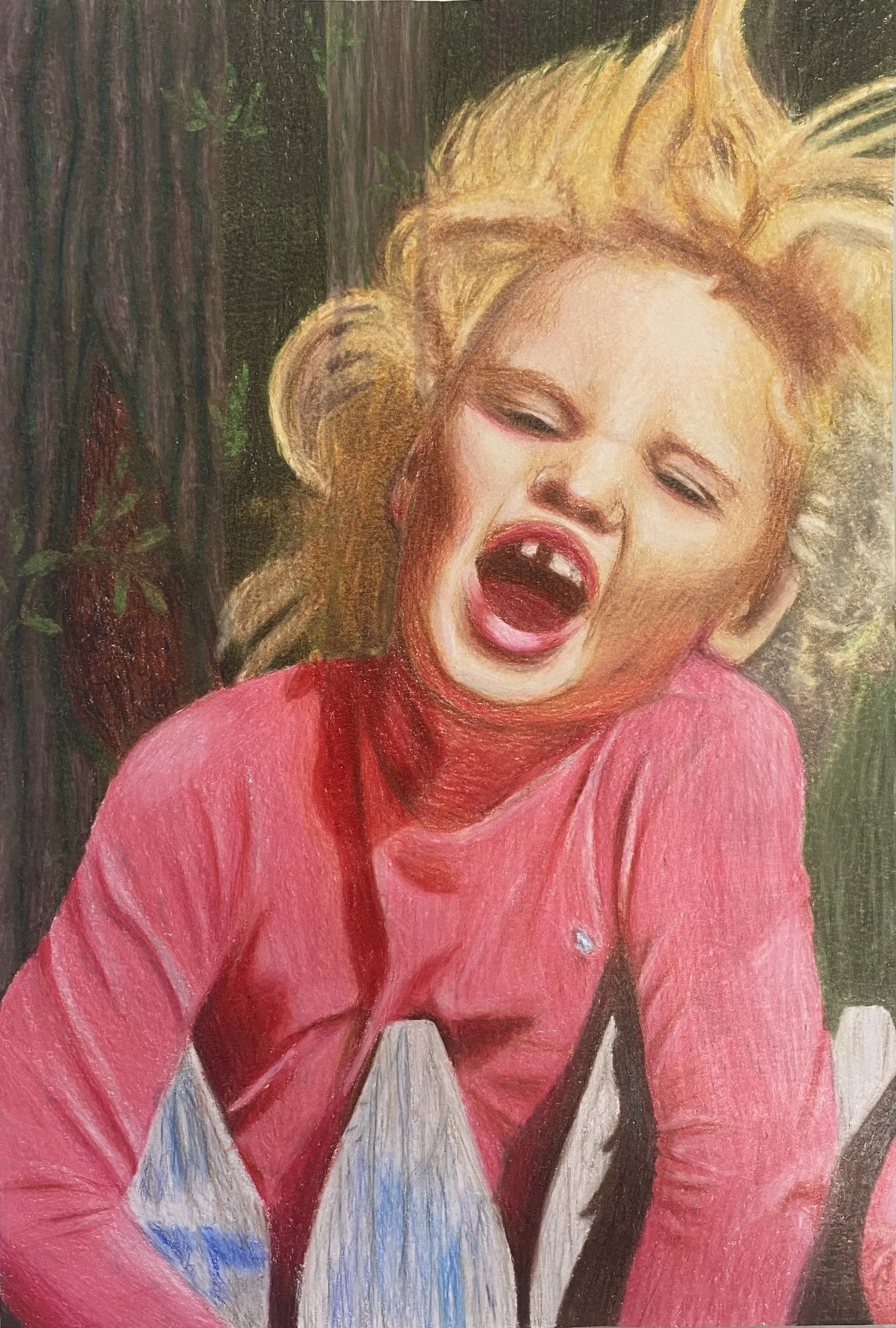 Tiny Force of Nature. 2024, Colored Pencil on paper, 12”x 8”