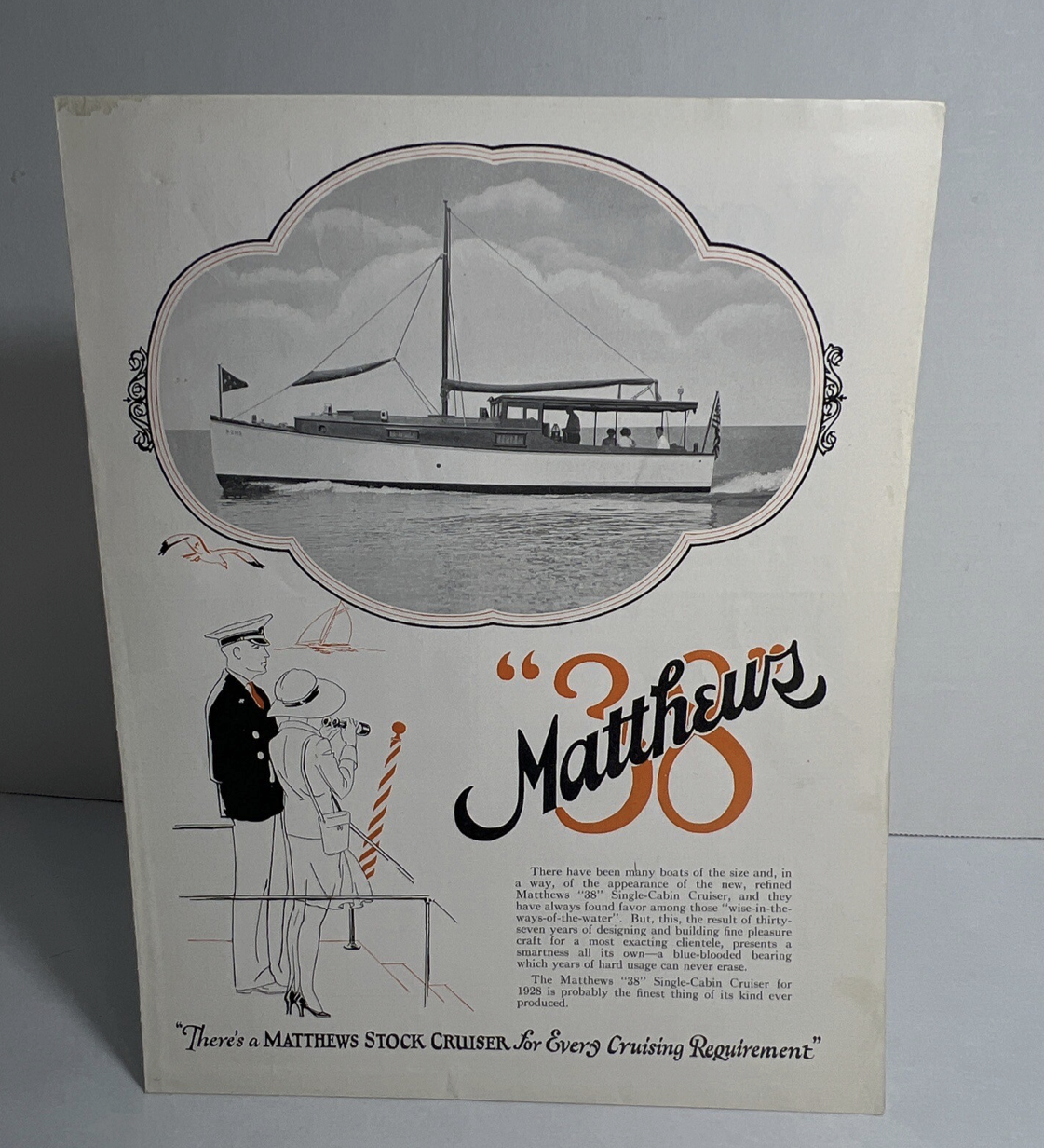 Vintage 1929 Matthews 38 Deluxe Sedan Cruiser print advertisement titled Cruiser of the Year
