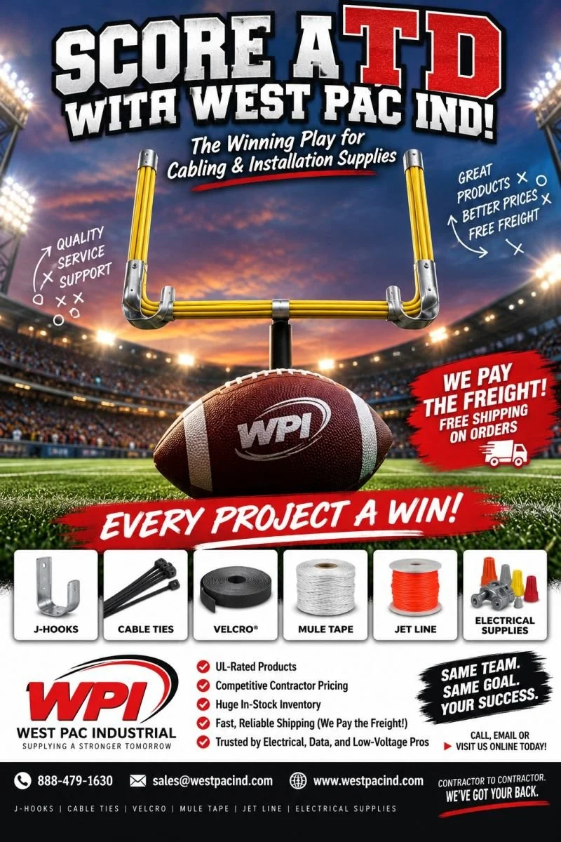 Score a Touchdown with West Pac Industrial! The Winning Play for Cabling &amp; Installation Supplies.