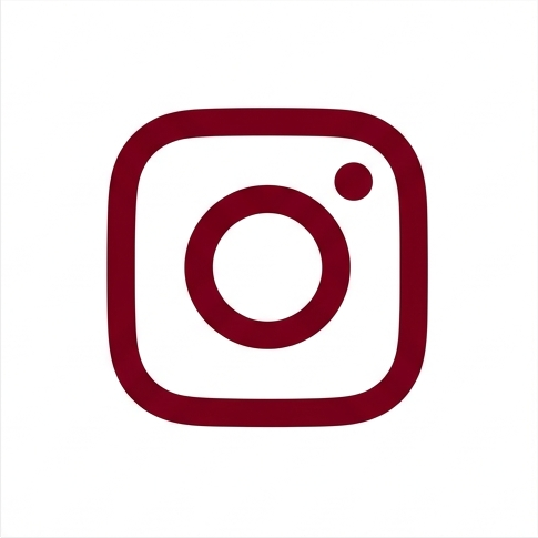 Instagram logo in maroon color on a white background.