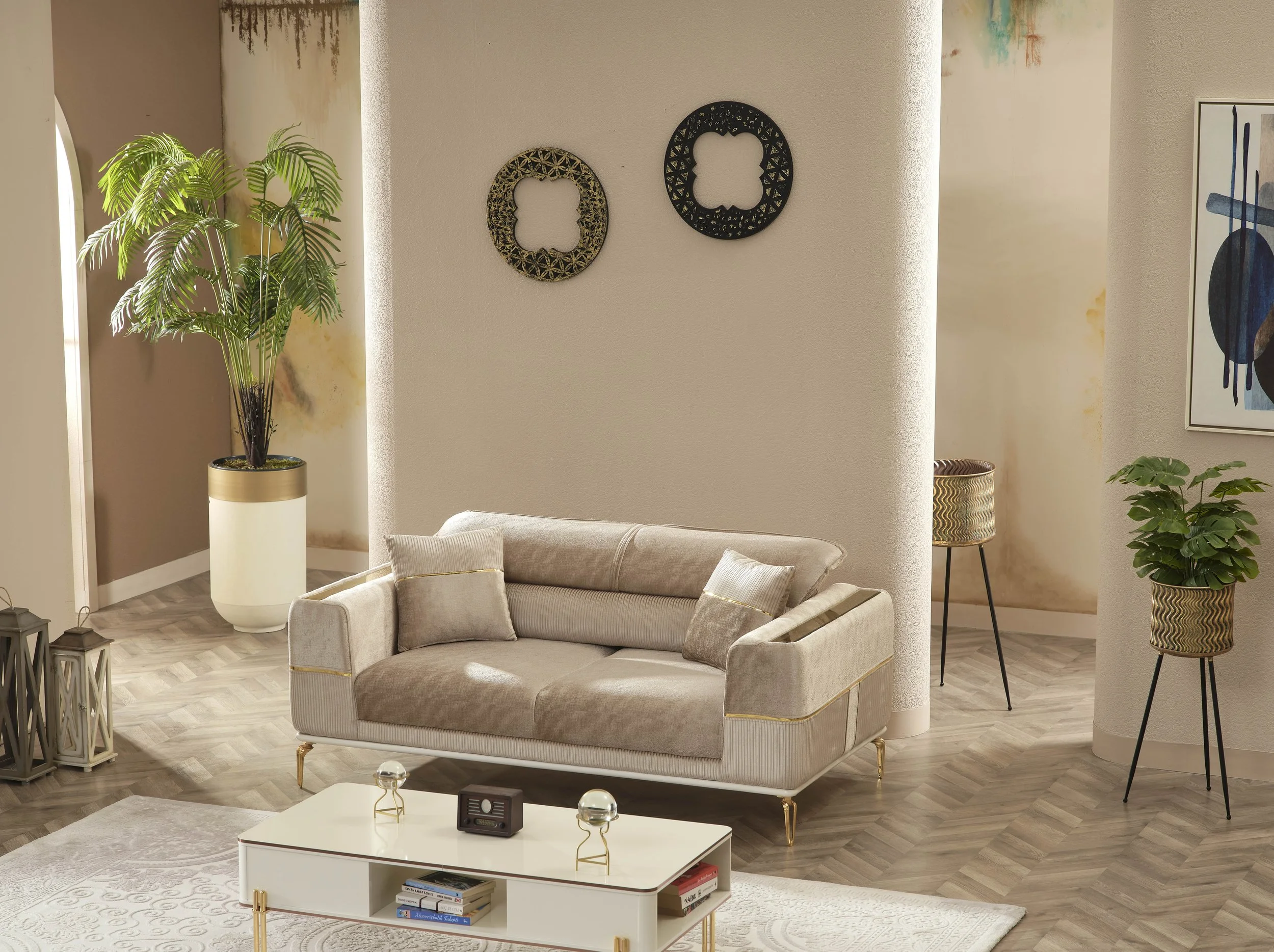 Modern 3-Piece Living Room Set – Sofa, Loveseat & Accent Chair (Brisa Luxe Collection)