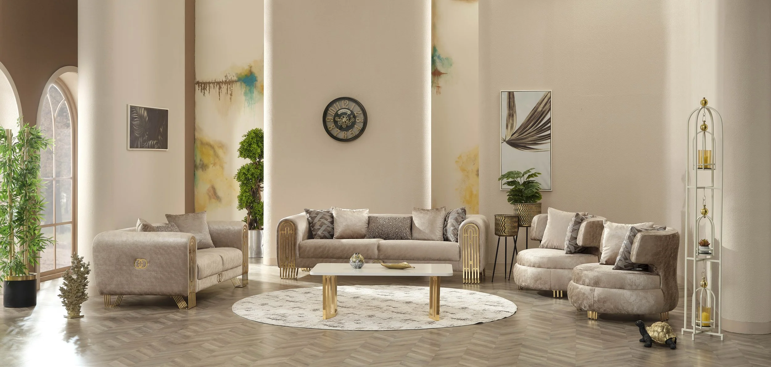 Modern 3-Piece Living Room Set – Sofa, Loveseat & Accent Chair (Serena Luxe Collection)