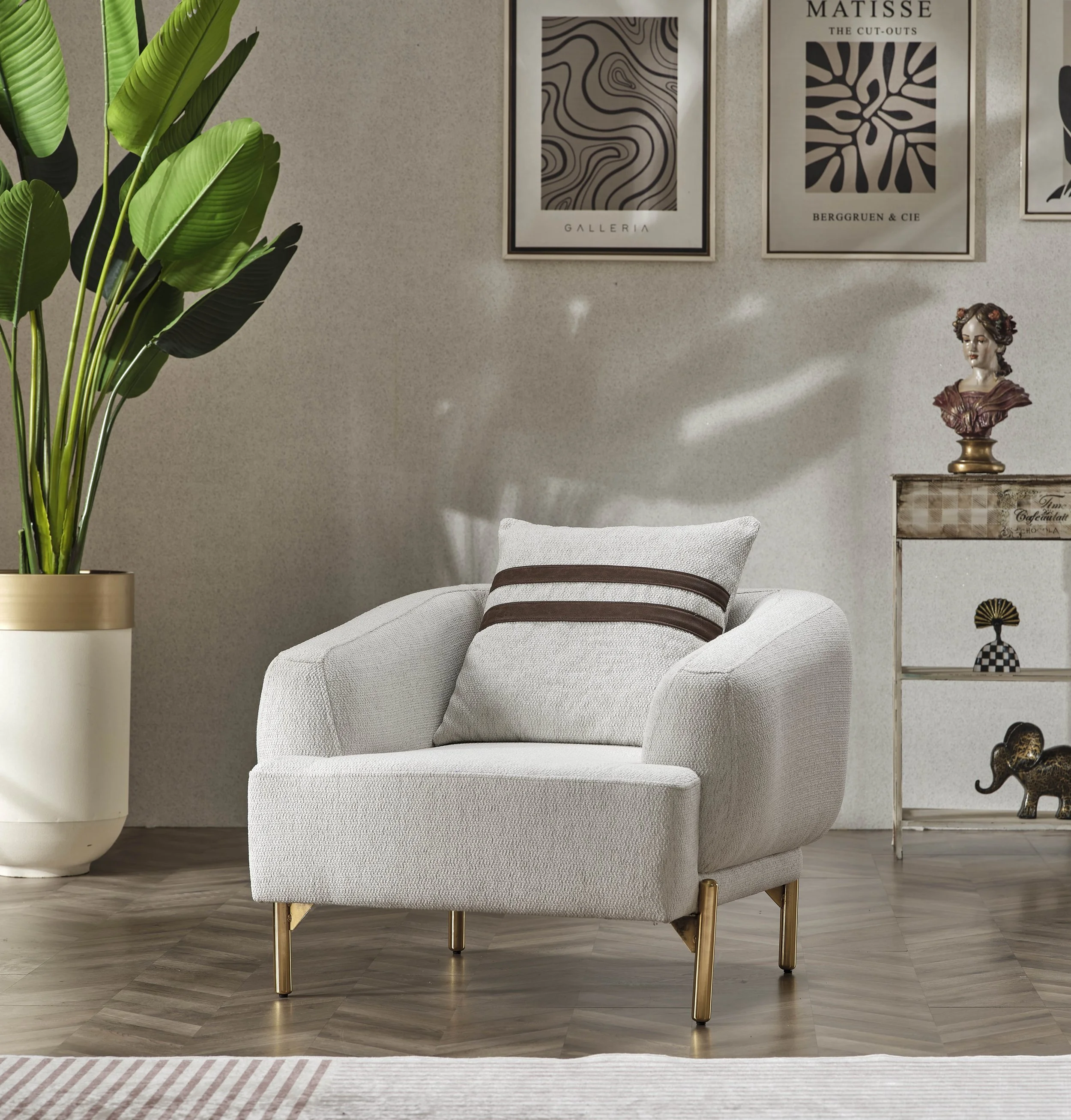 Modern 3-Piece Living Room Set – Sofa, Loveseat & Accent Chair (Elara Luxe Collection)