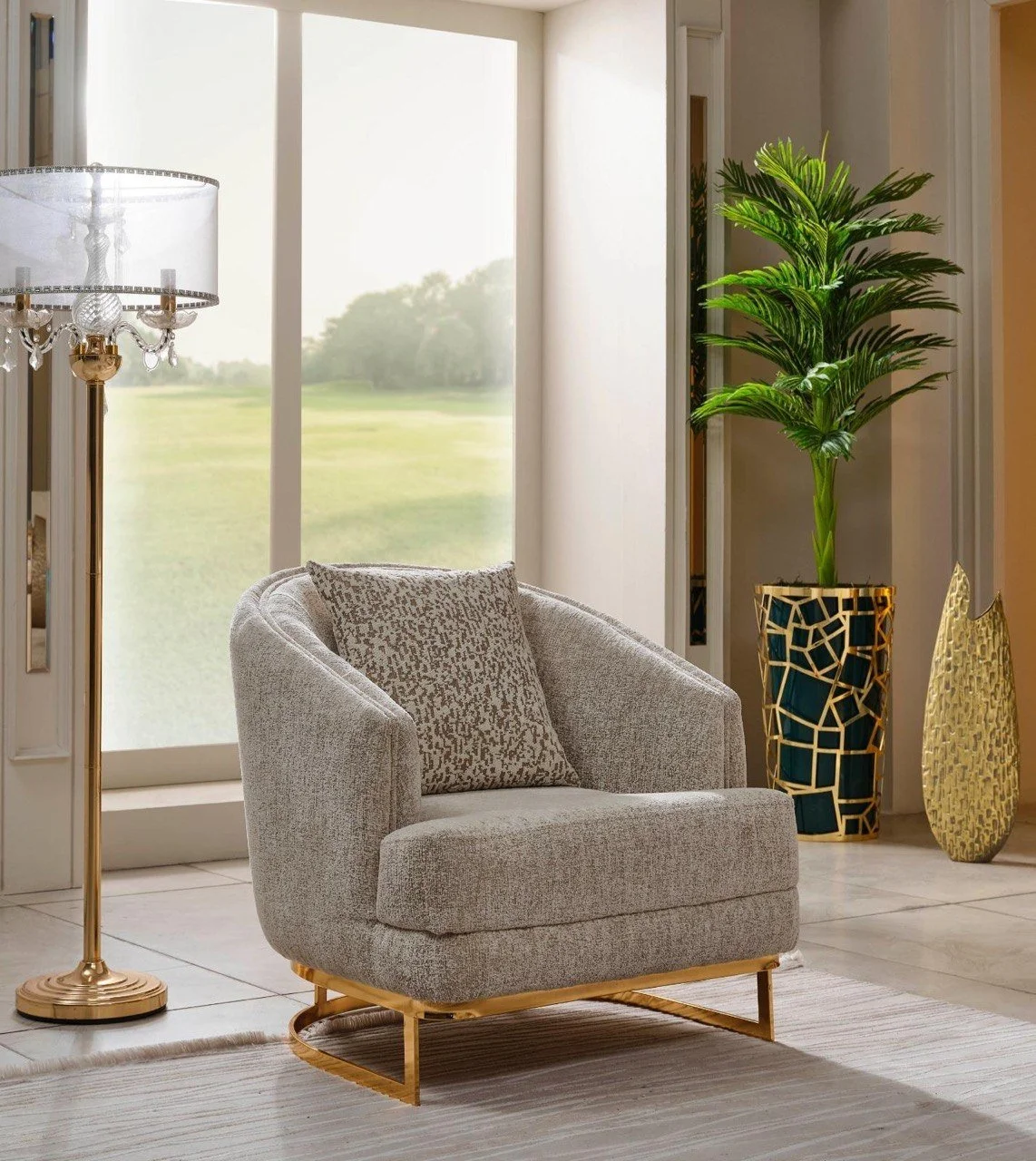 Modern 3-Piece Living Room Set – Sofa, Loveseat & Accent Chair (Zeus Luxe Collection)