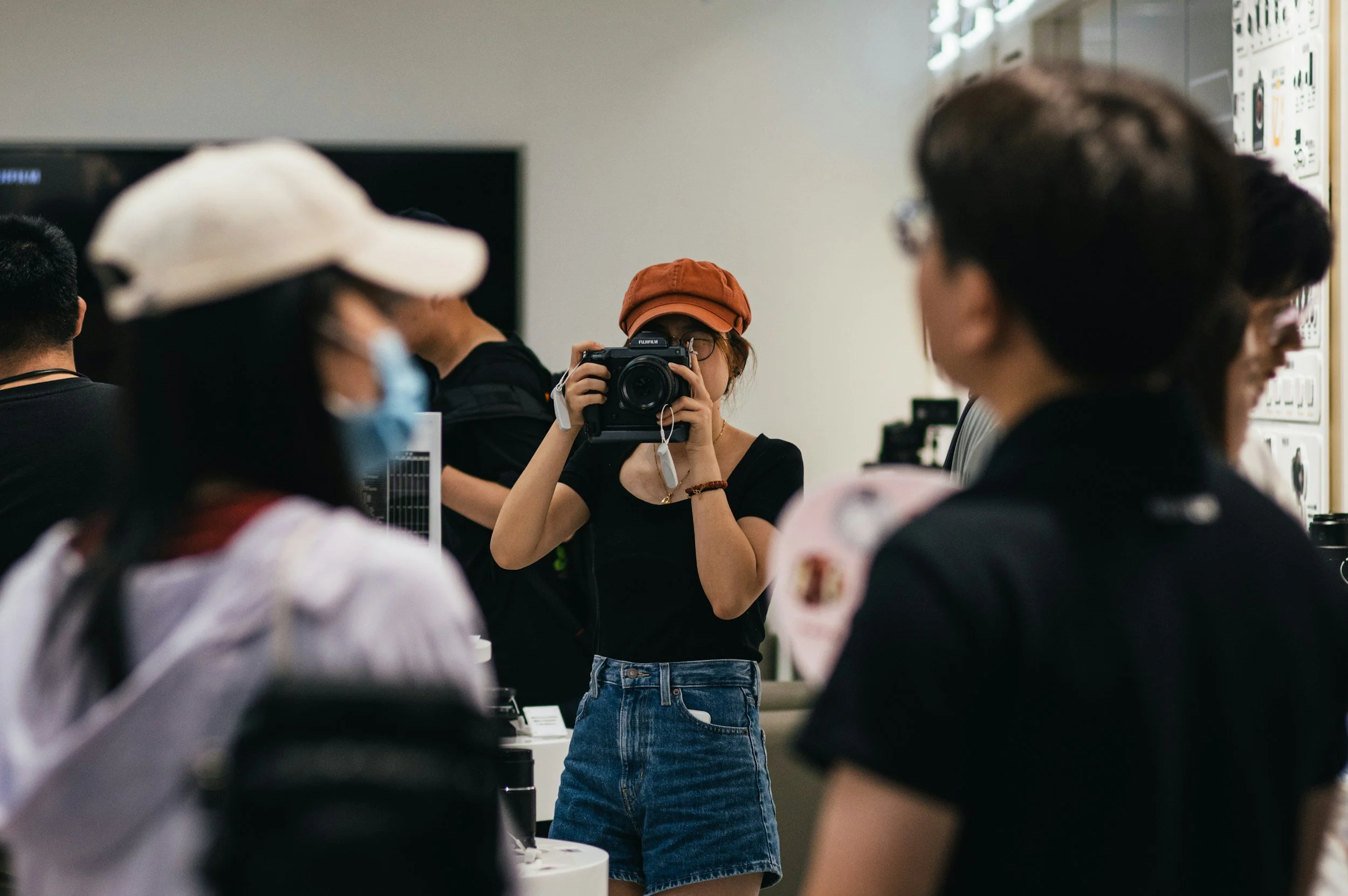 Art student photographing at Toi Aro.