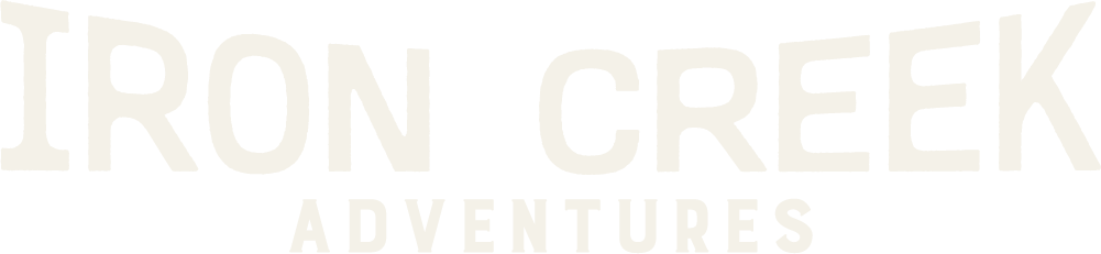 Logo reading 'IRON CREEK ADVENTURES' in bold white letters on a black background.