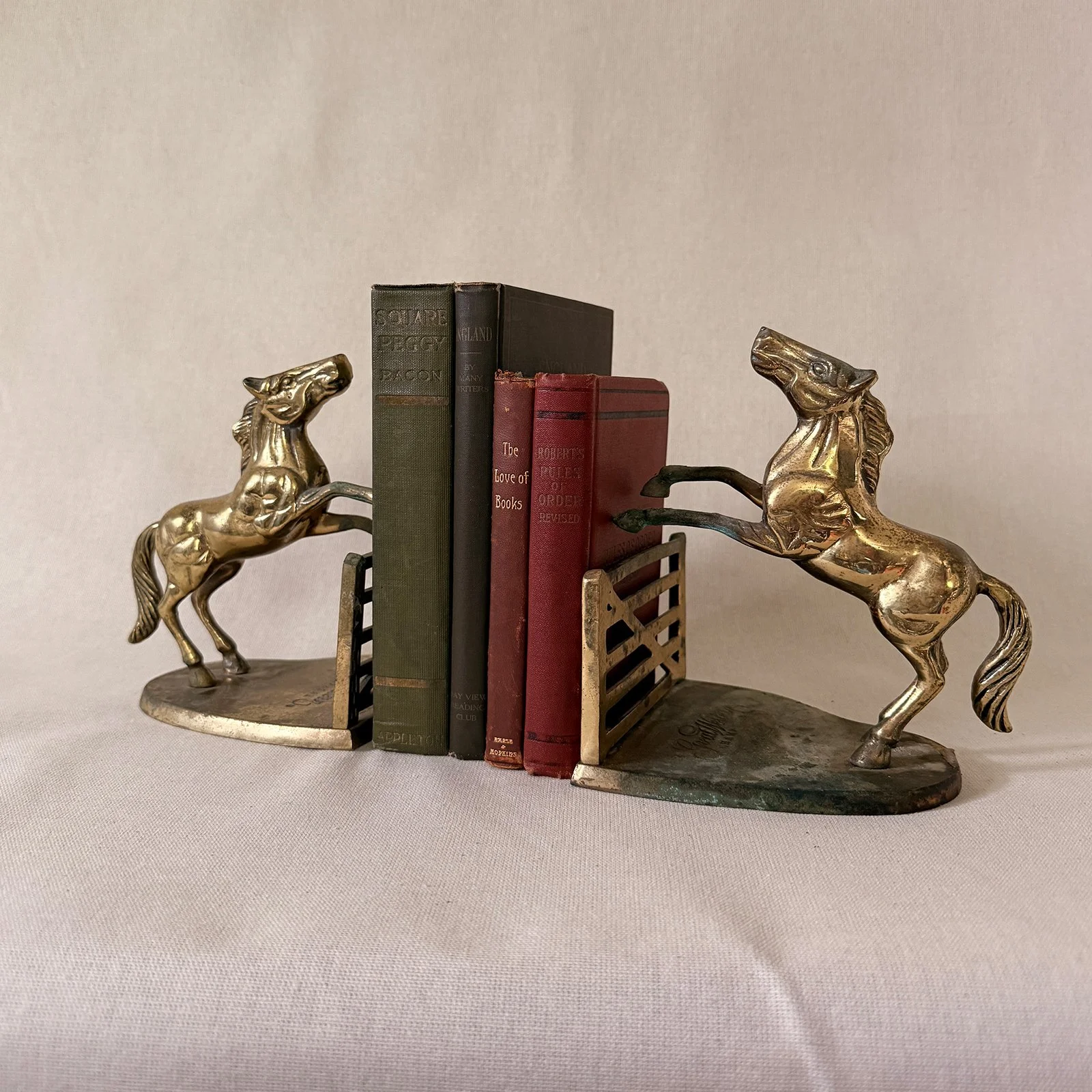 brass horse bookends
