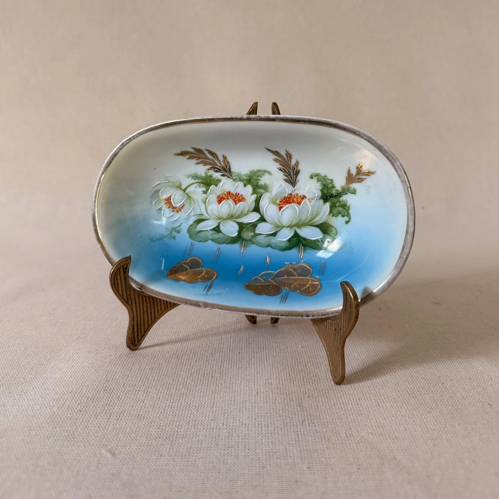 hand painted lilly trinket dish