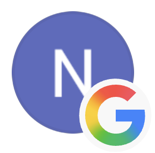 Google logo with a blue circular background and a white letter 'N'