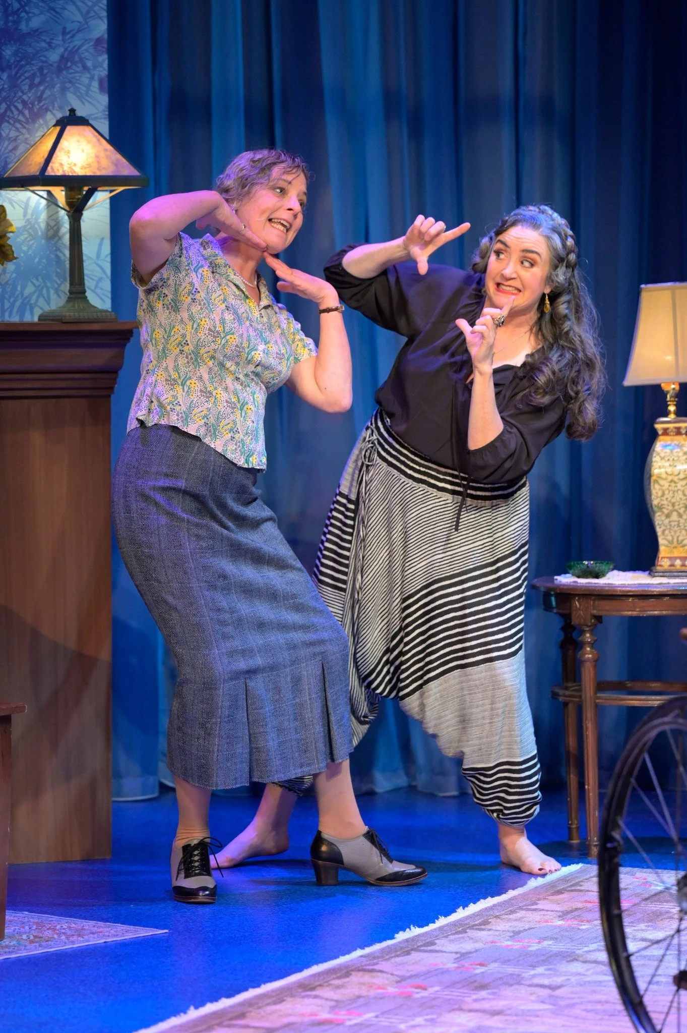 Fefu & Her Friend's @ ACT-SF
Hair & Makeup Design/Wigs & Makeup Manager Consuelo T. Lopez-Robbins
photo by Kevin Berne
Pictured: Stacy Ross & Cindy GoldField