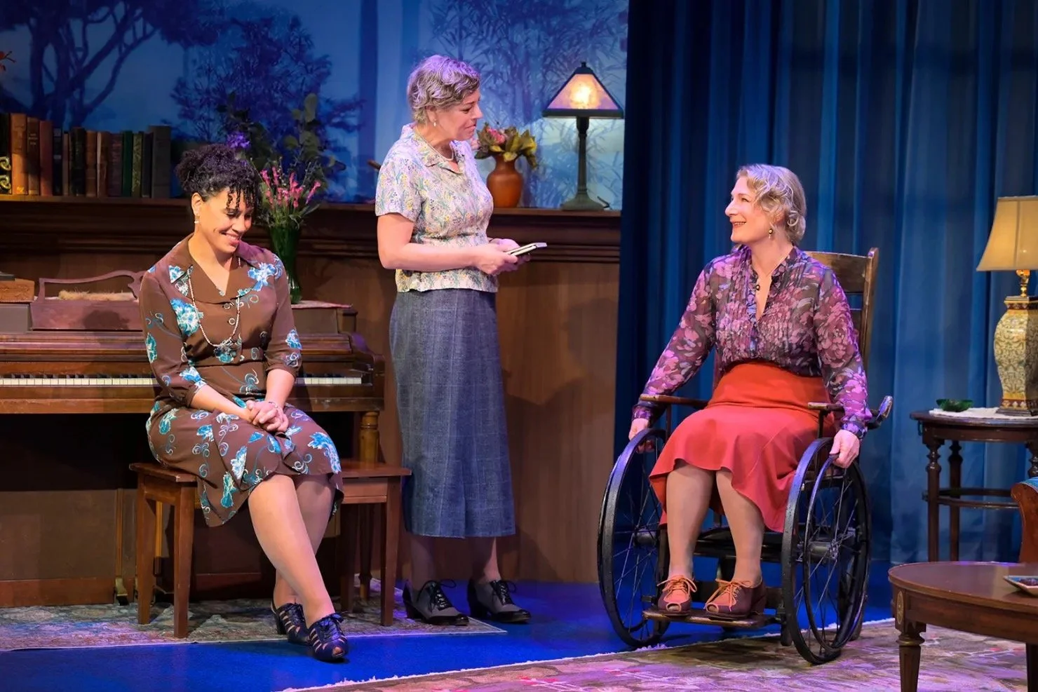 Fefu & Her Friend's @ ACT-SF
Hair & Makeup Design/Wigs & Makeup Manager Consuelo T. Lopez-Robbins
photo by Kevin Berne
Pictured:  Leontyne Mbele-Mbong, Lisa Anne Porter, and Stacy Ross. 