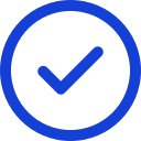 A blue checkmark inside a circle