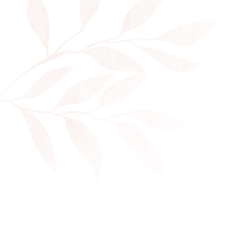 Stylized illustration of a branch with multiple beige and light pink leaves on a black background.