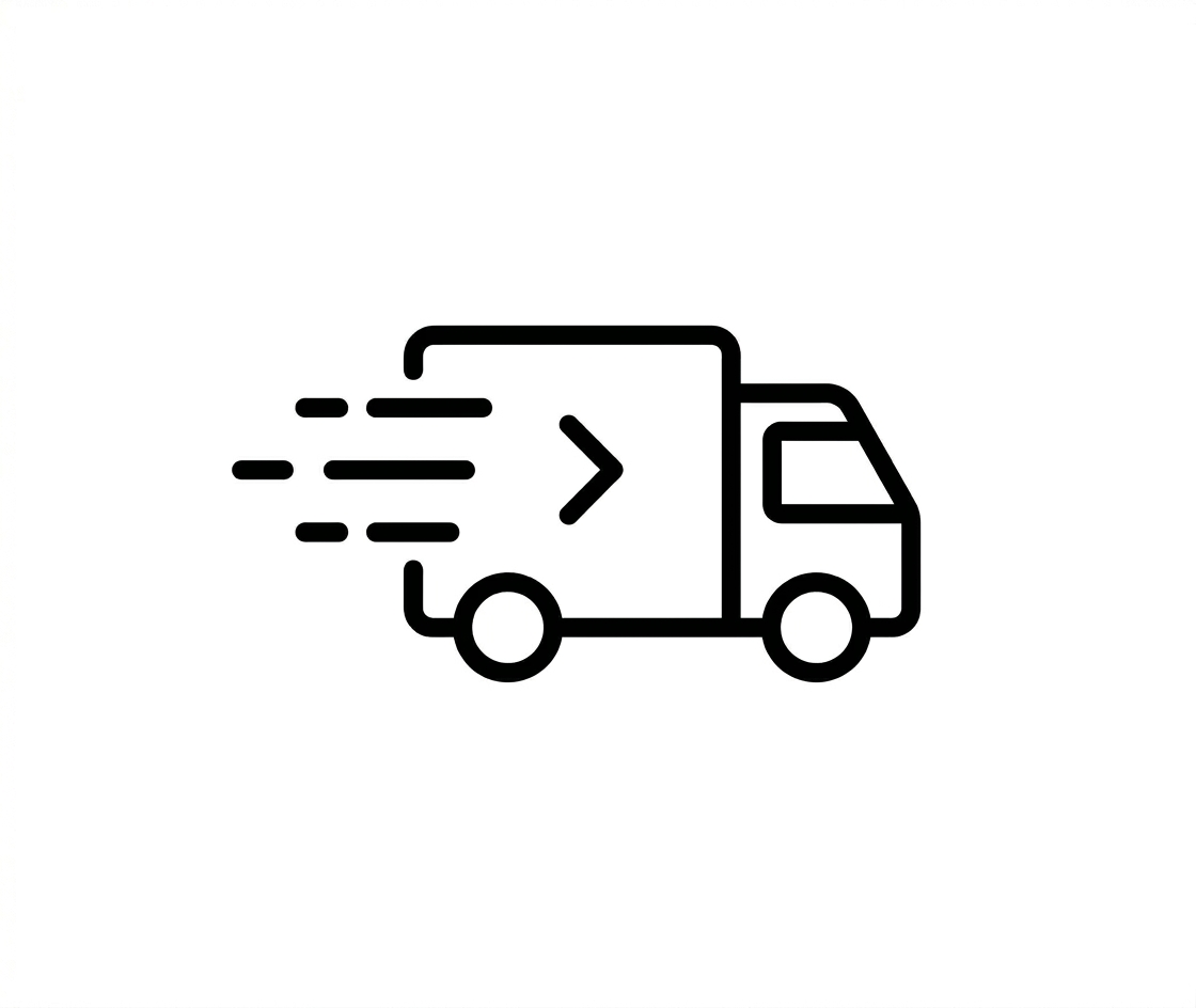 Icon of a delivery truck moving quickly.