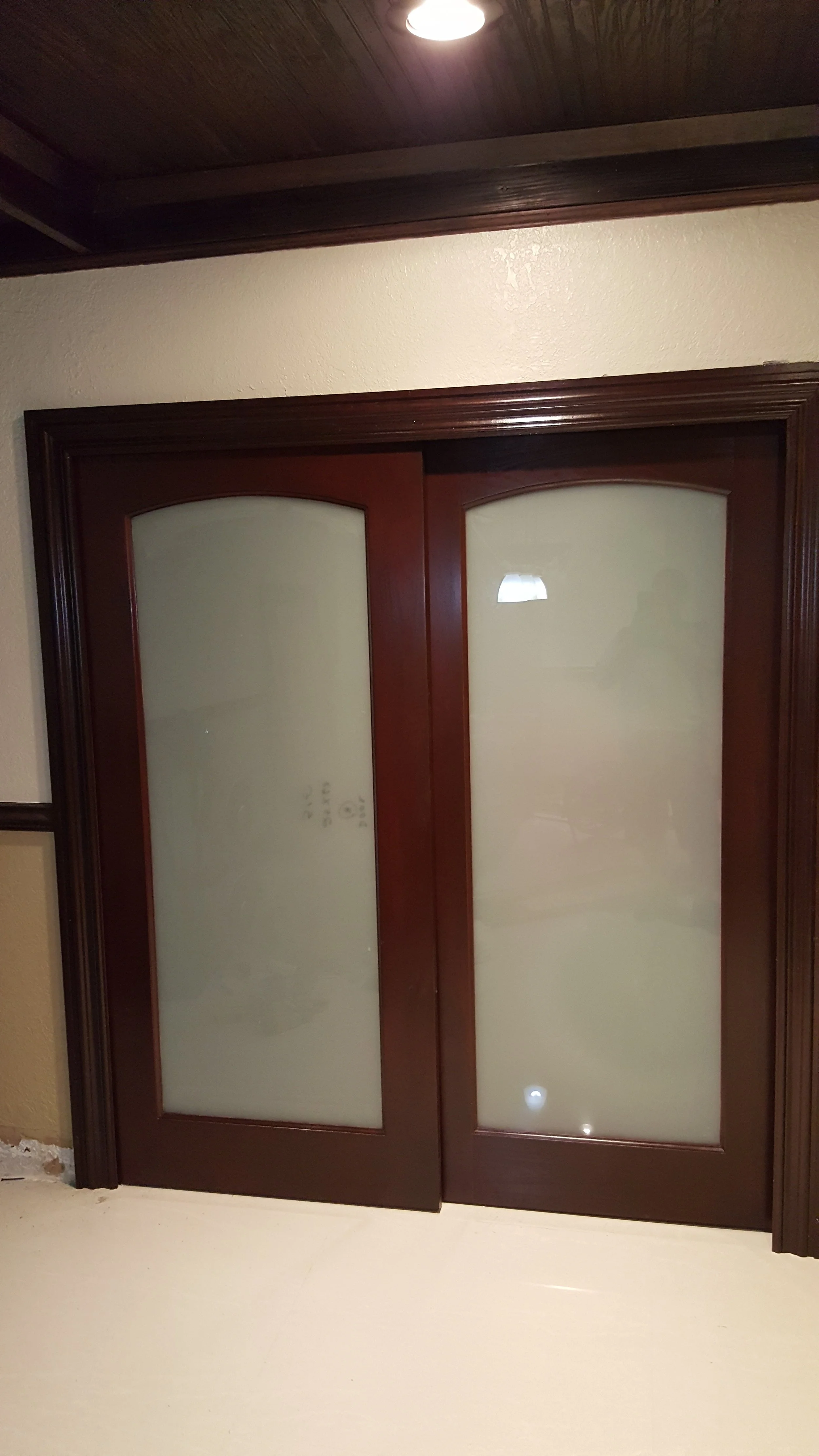 Full light frosted glass eliptical interior door unit FROSTED GLASS