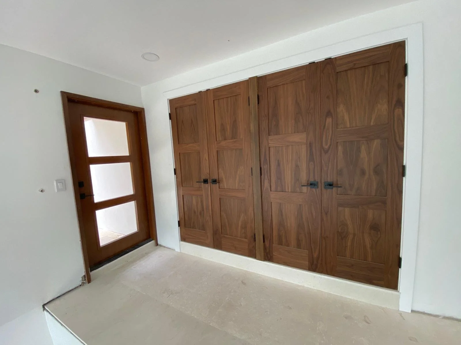 Modern 3 Panel Shaker doors STAINED