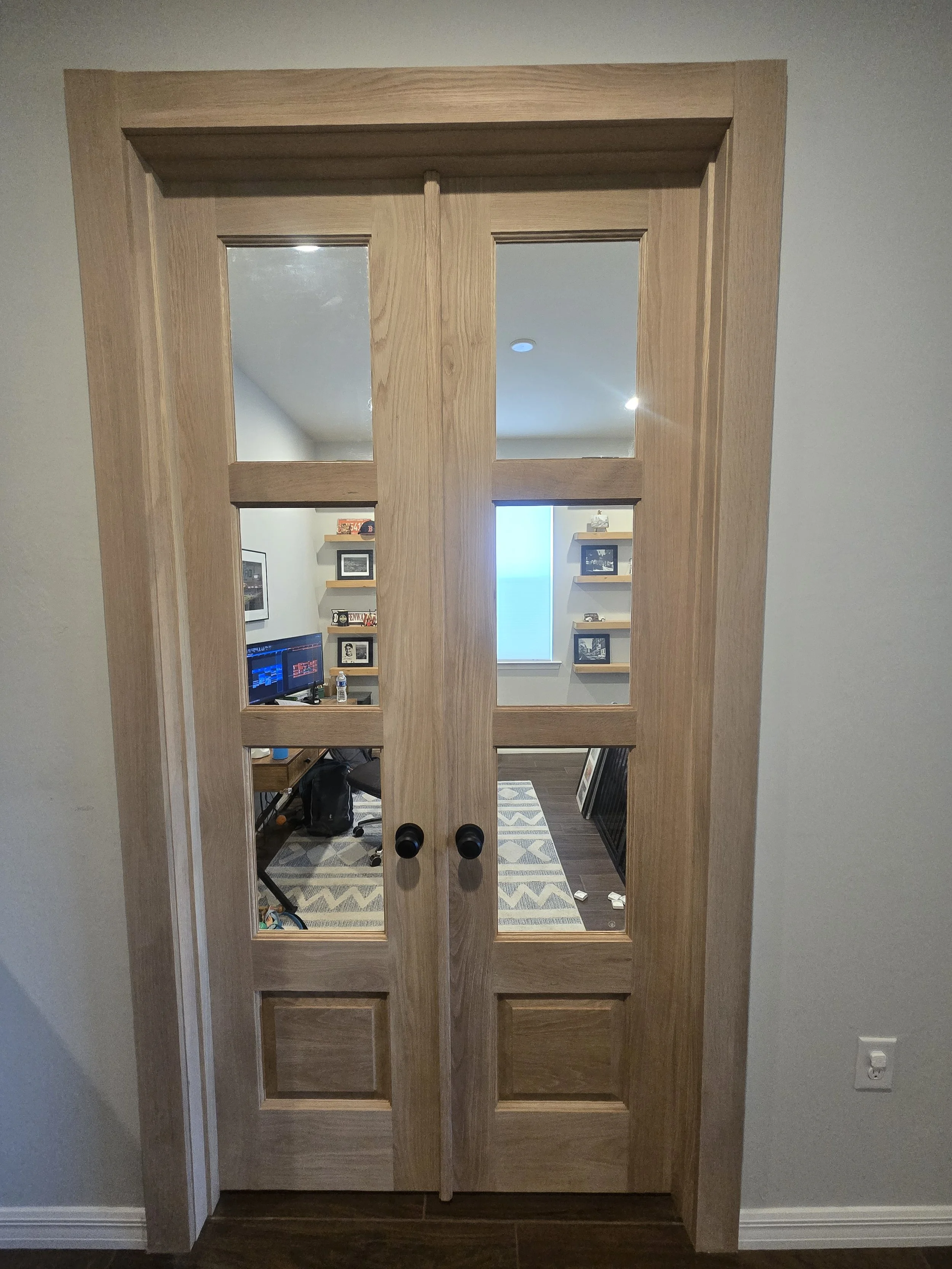White Oak Double door Unit 3 panel