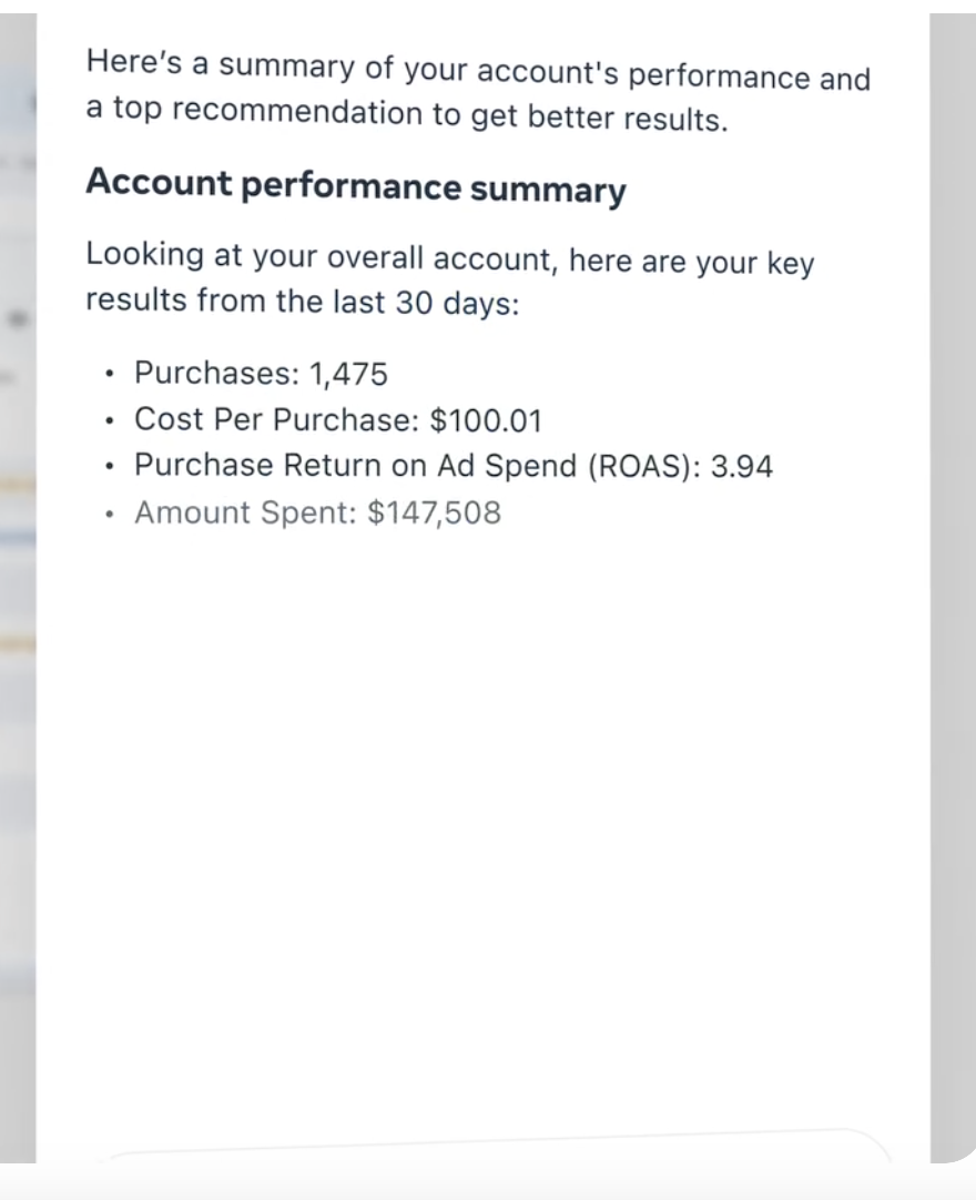 Meta AI business assistant