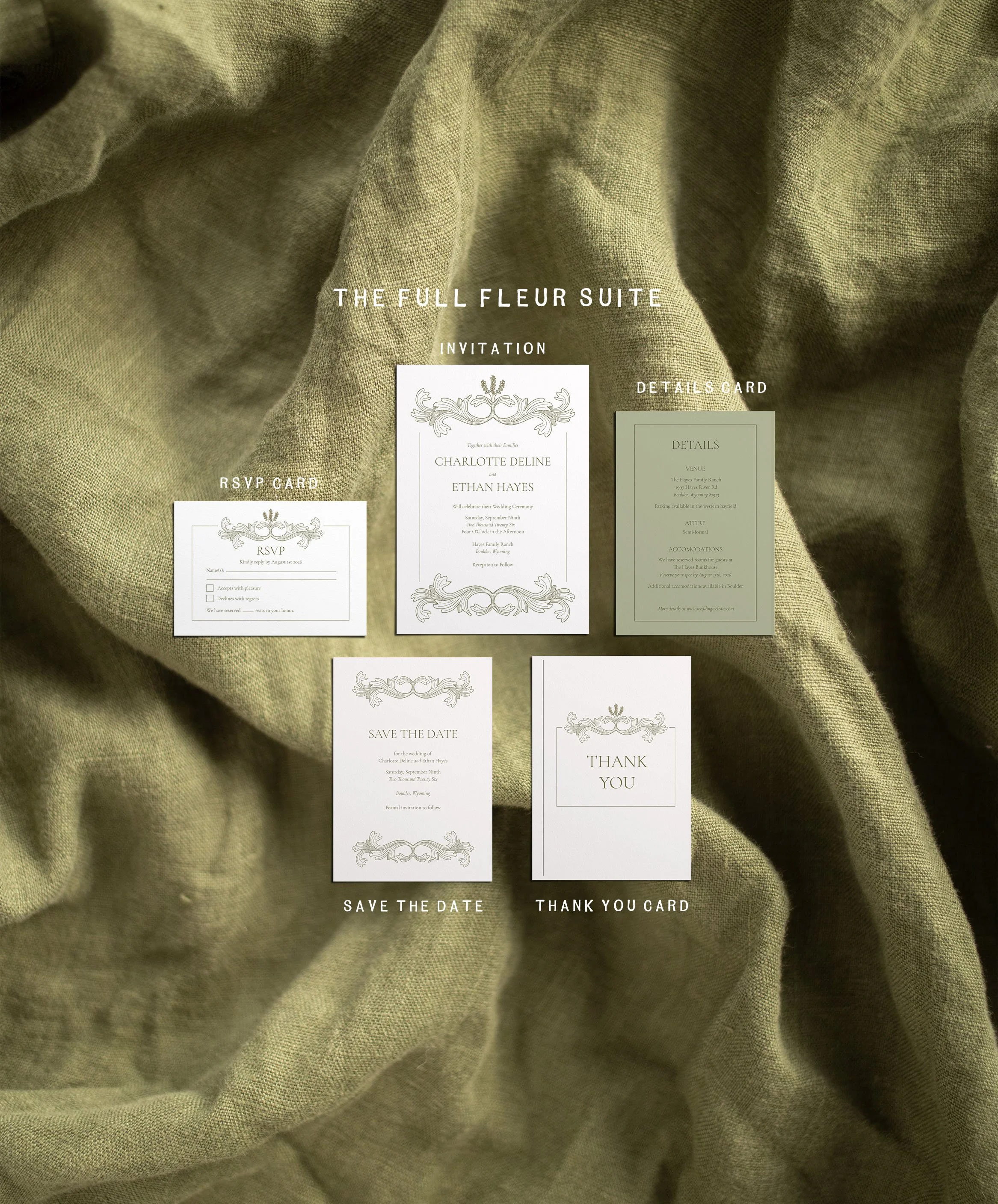 The Fleur Wedding Invitation Suite