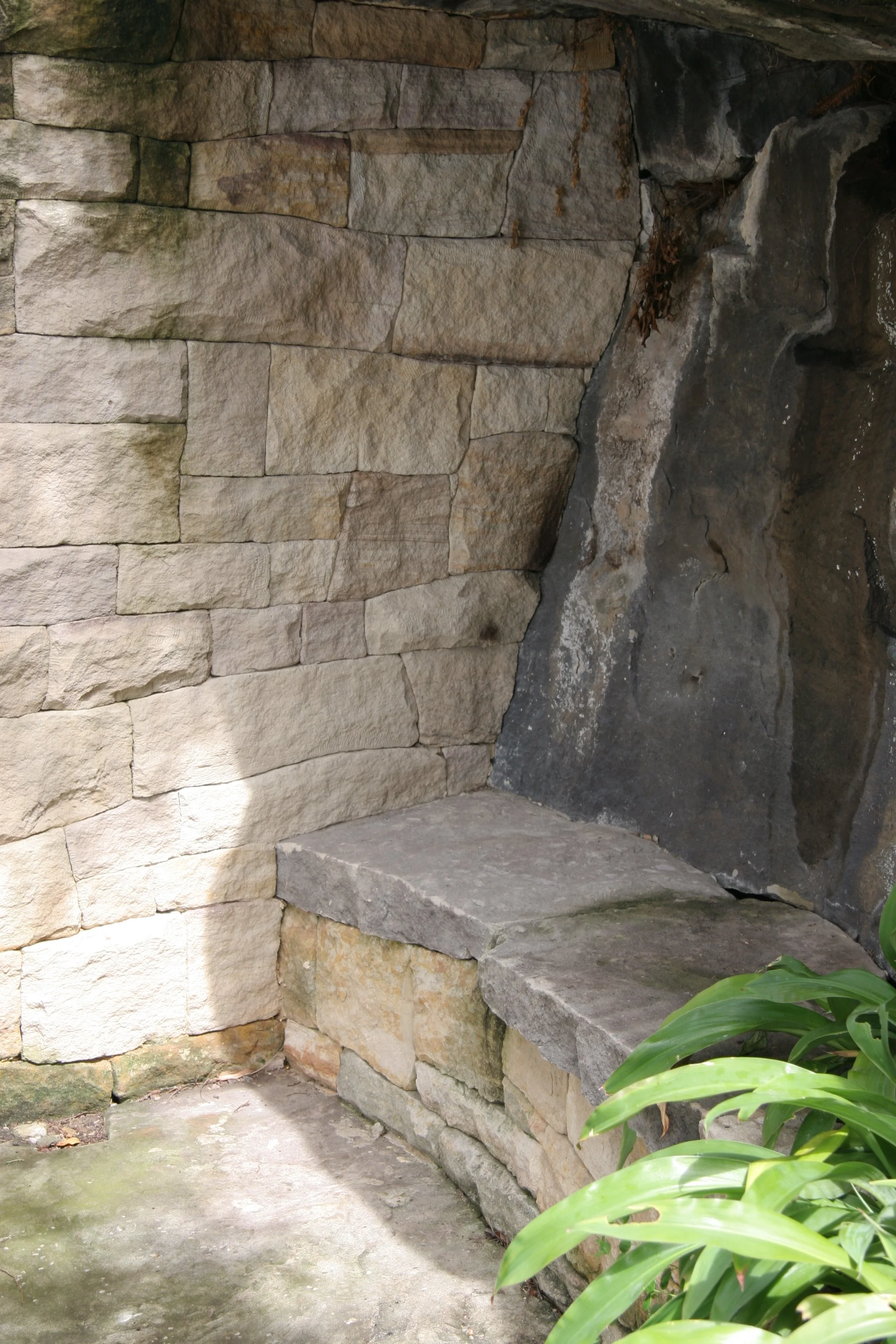 Stone nook midway - pause, sit, take in the view
