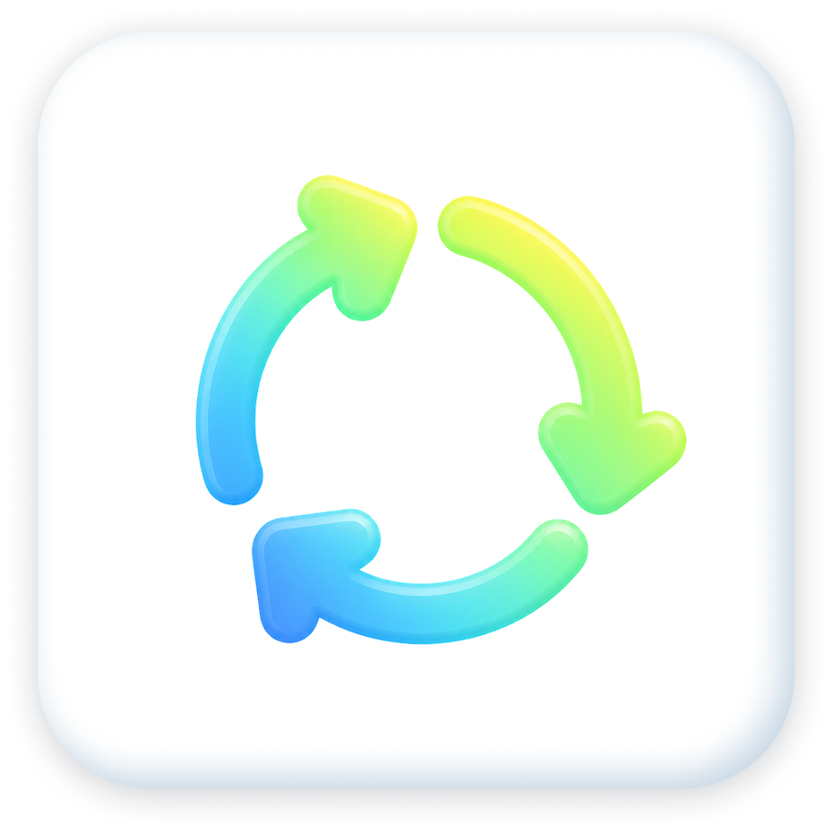 Colorful rotating arrows symbolizing refresh or update.