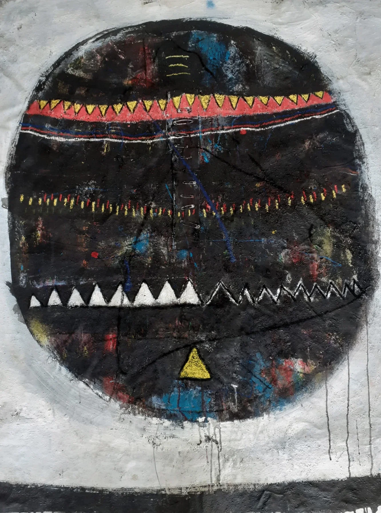 Thokozani Mthiyane
In Communion With The Spirit I, 2021
From The Mask Of The Ancestors Series
oil and mixed media on canvas
62" x 55" in