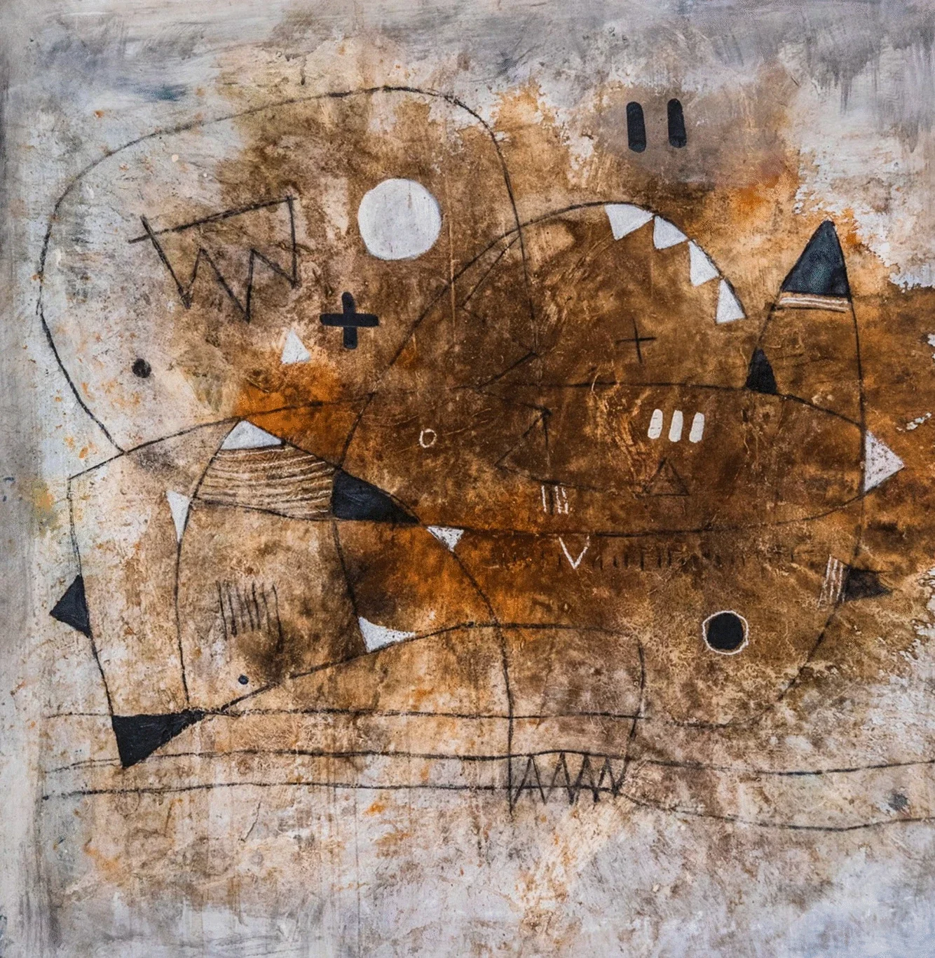 Thokozani Mthiyane
Shaman’s Recitation III, 2022
From The Shaman’s Recitation Series
acrylics and mixed media on canvas
47" x 51" in
