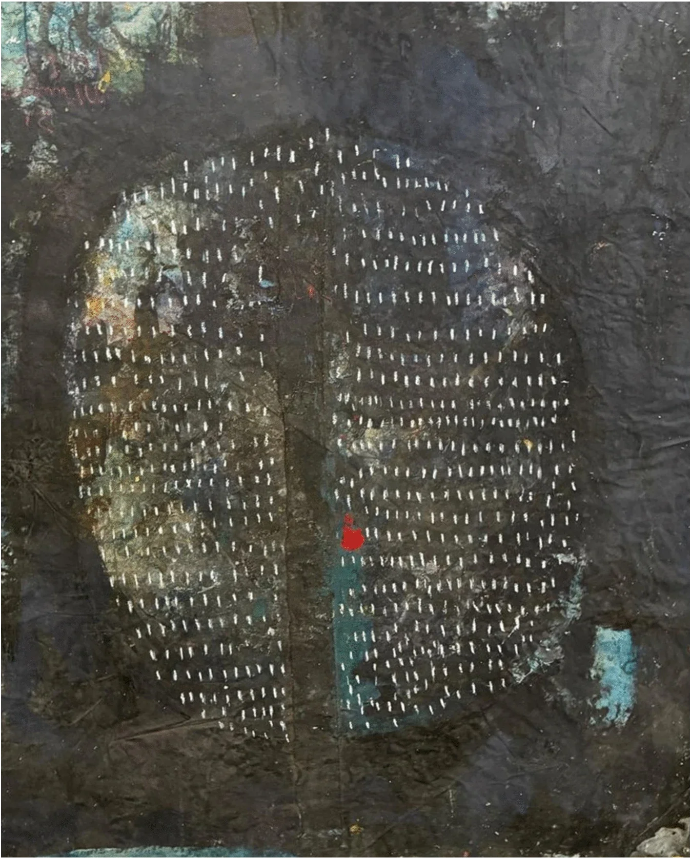 Thokozani Mthiyane
In Communion with Spirit II, 2021
from the mask of the ancestors series
oil and mixed media on canvas 62" x 55" in