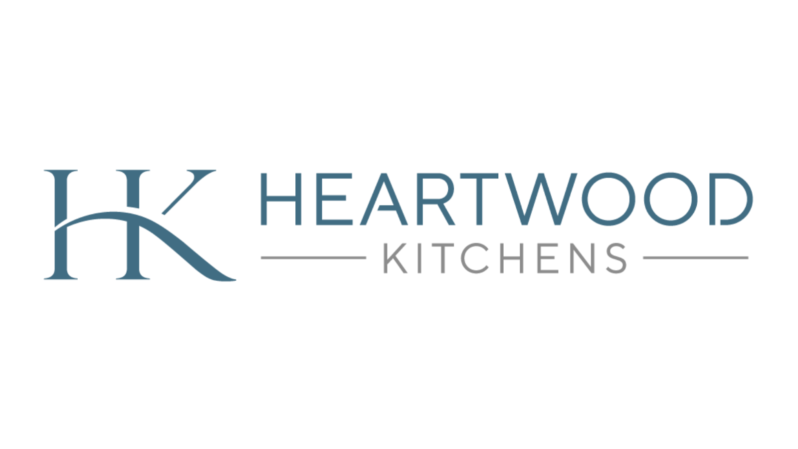 Logo for Heartwood Kitchens featuring a stylized 'H' and 'K' with the words 'Heartwood Kitchens' next to it, on a black background.