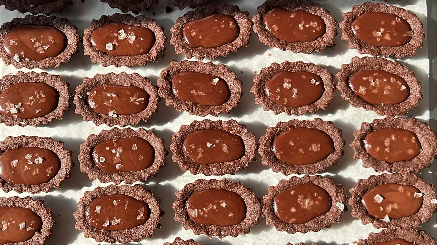 Double Chocolate Thumbprints with Flaky Salt