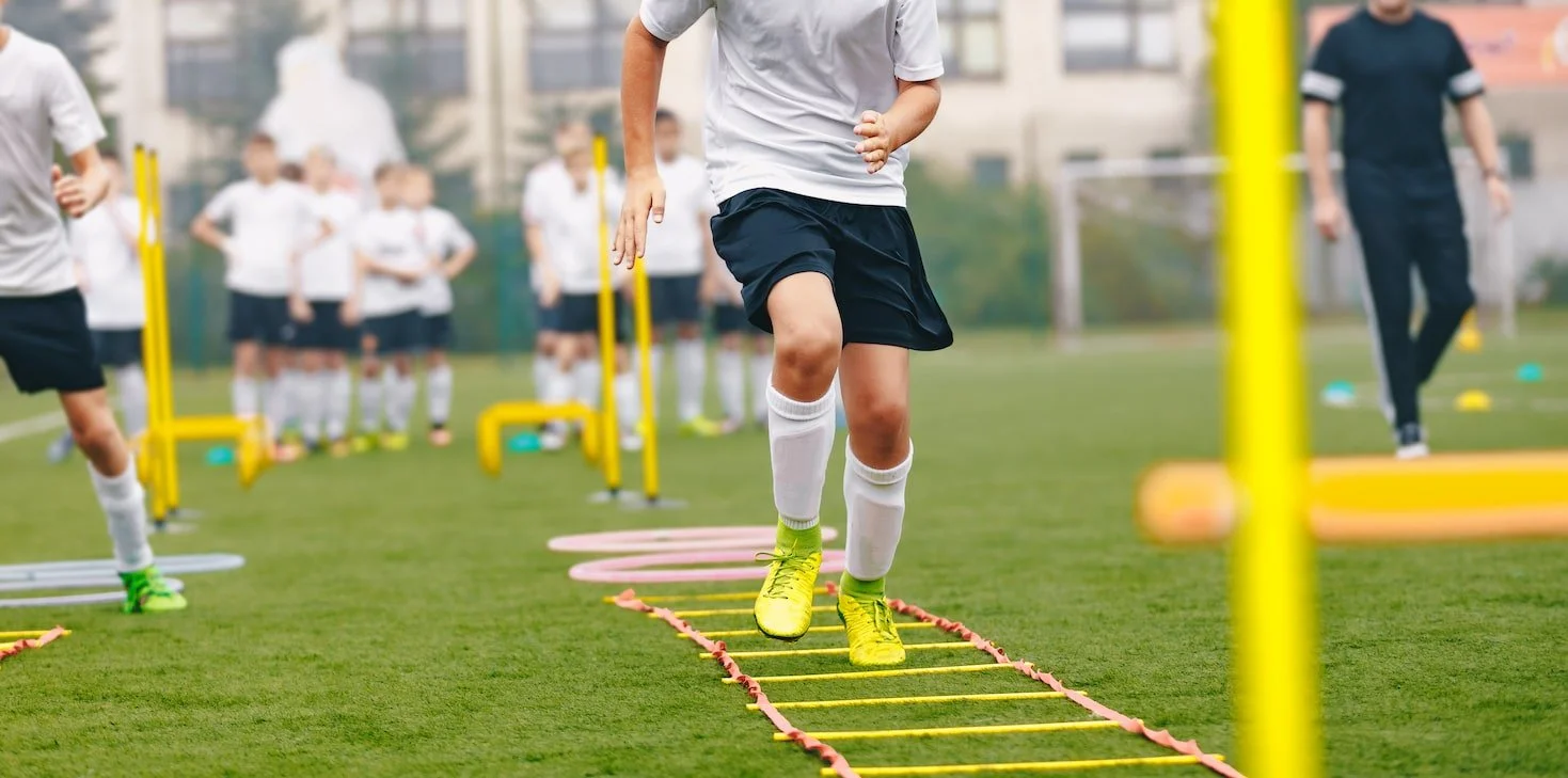 Junior soccer player working on agility and balance during a private coaching session in Melbourne