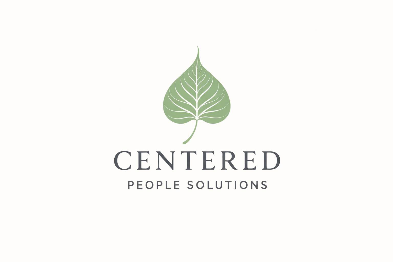Centered People Solutions logo with a green leaf above the company name.