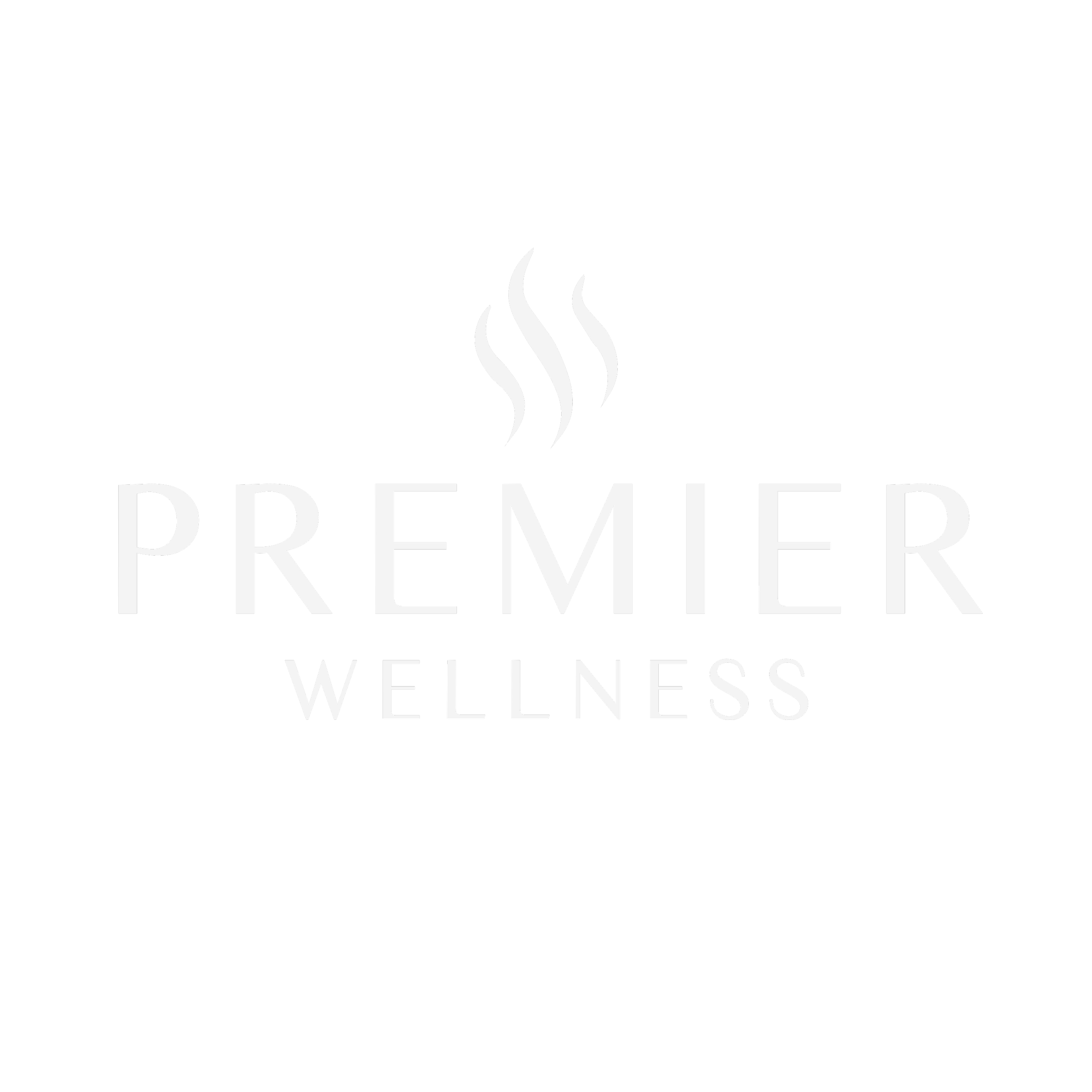 Black background with white text and steam icon, reading 'Premier Wellness'.