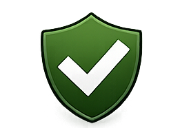 Green shield with a white checkmark