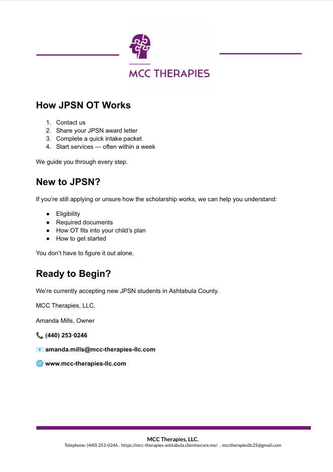 Individualized Education Plan ODEW Ohio Education Services