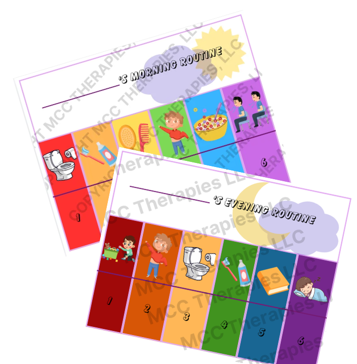 Morning & Evening Routine Chart Bundle — Printable & Editable PDF Set