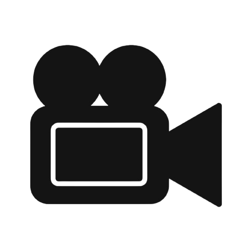 Outline icon of a vintage film camera with two reels on top and a viewfinder on the side.